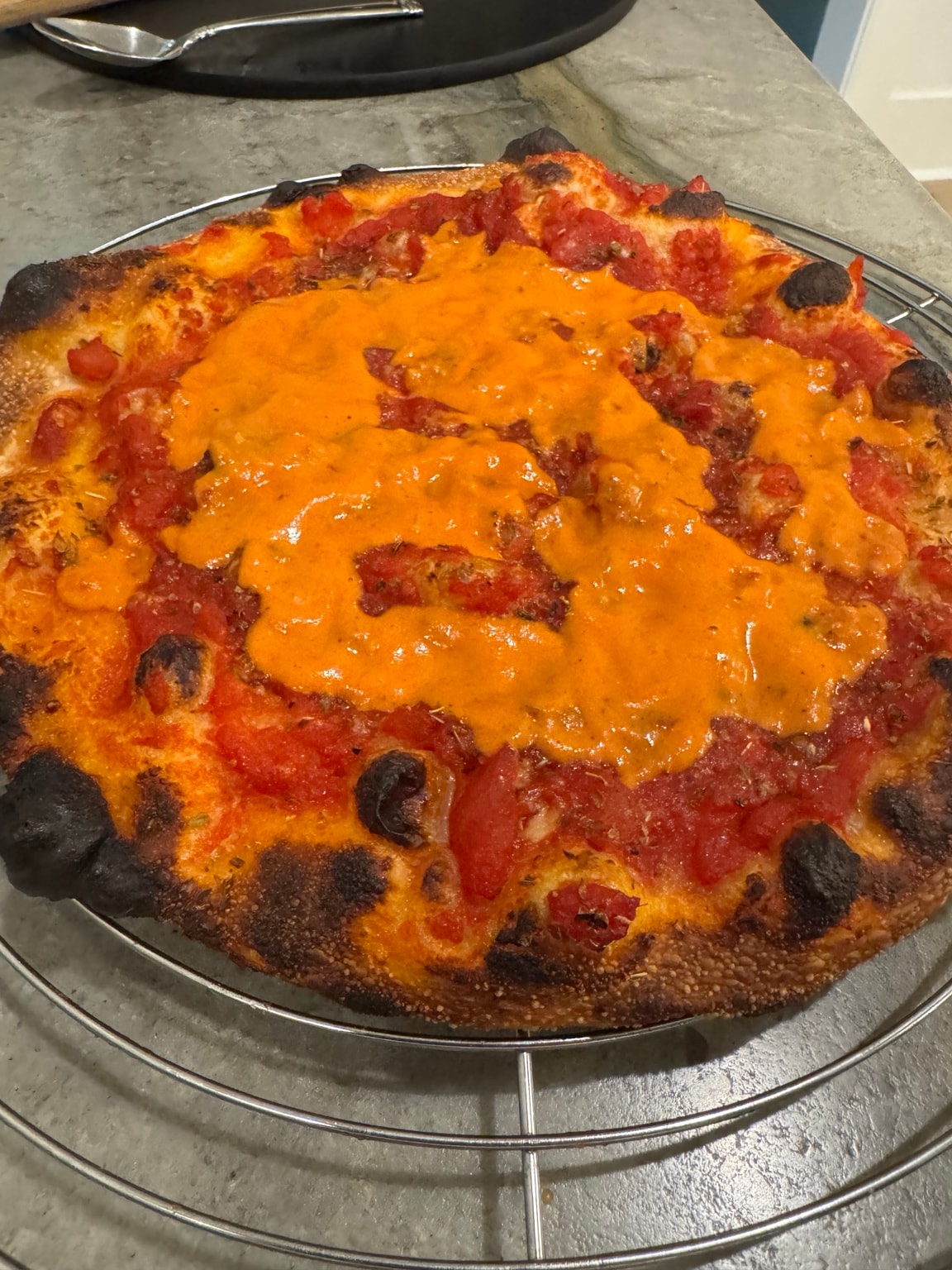 Greg's cheese and pepperoni pizza